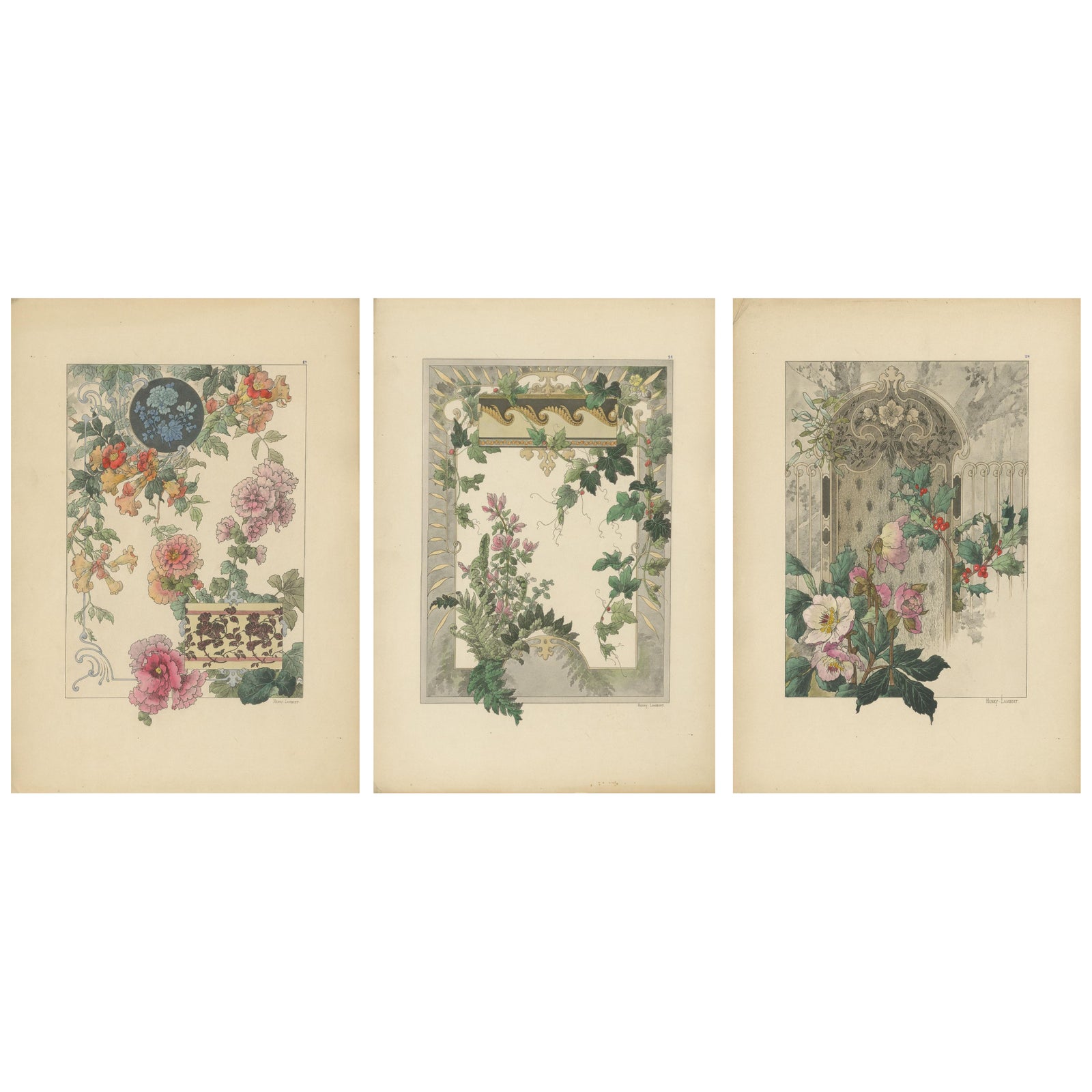 Floral Harmony in Decorative Design: The Art Nouveau Aesthetic of Lambert, 1896