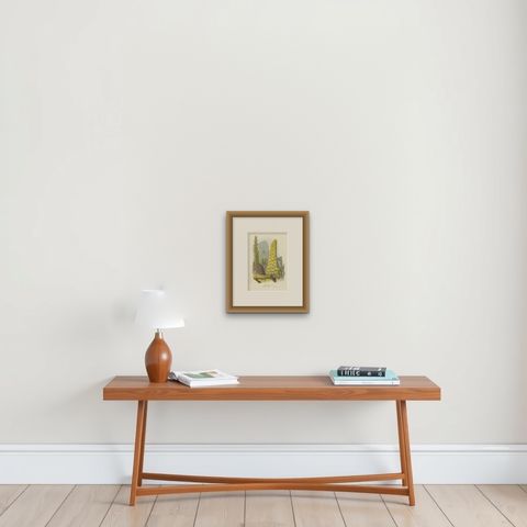 Noble Rhubarb Botanical Illustration by Louis van Houtte, 19th Century, shown framed on a wall