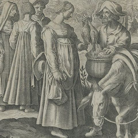 Catching Doves in Renaissance Europe: Stradanus & Galle's 1615 Hunting Print, close-up 2
