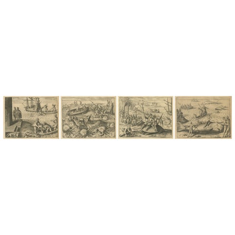 Exotic Encounters: Giant Crabs, Tortoises, Whales, and Cockfights - De Bry, 1598