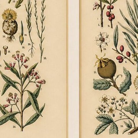 German Botanical Plates, Exotic Plants & Fruit Trees, Stuttgart c.1890, close-up 2