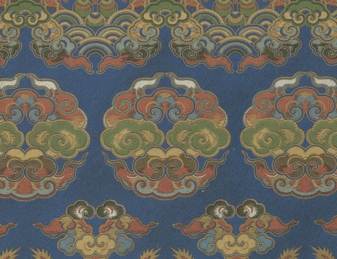 Japanese Chrysanthemum and Cloud Patterns: Antique Lithograph, 1880s, close-up 2
