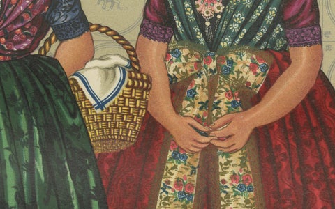 Elaborate Beadwork and Floral Silk in Axel Sunday Dress, Zeeland-Flanders 1890, close-up 2