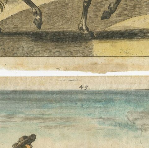 Set of 2 Antique Horse Riding Prints, c.1680, close-up 2