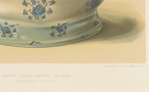 Persian Faience Bowl with Blue Floral Ornament, Julius Lessing, Berlin 1890, close-up 2