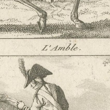 Antique Horse Riding Print - l'Amble - l'Aubin, close-up 2