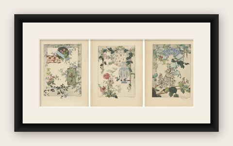 La Flore Décorative An Art Nouveau Tribute to Floral Elegance in 1896, shown framed