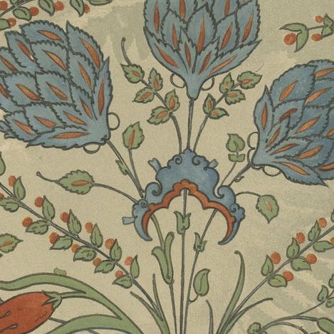 Persian-Turkish Faience Plate with Tulip and Artichoke Motif, J.Lessing, 1890, close-up 6