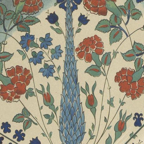 Persian Iznik-Style Faience Plate, Floral Design, Julius Lessing, Berlin 1890, close-up 5