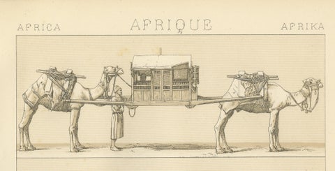 African Transport & Camel Litter, Racinet Afrique Plate, 1888, close-up 2