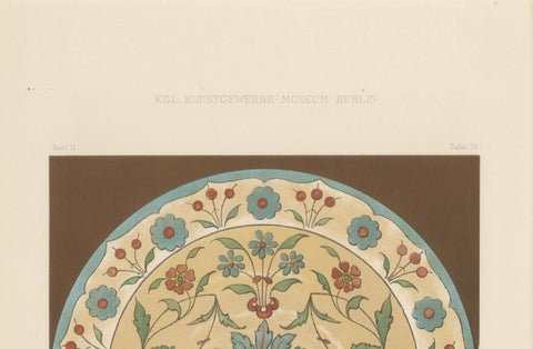 Persian-Turkish Faience Plate with Floral Medallion, J. Lessing, Berlin 1890, close-up 2