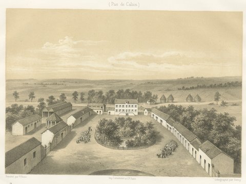 Haut-Tingry National Sheep Farm, Antique French Farm View, 1873