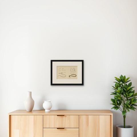 Set of 2 Antique Prints of the Anatomy of a Worm Lizard and Other Amphibians, shown framed on a wall