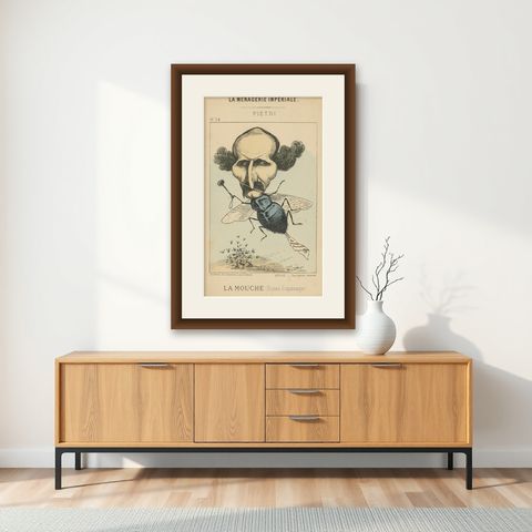 Imperial Menagerie: Joseph-Marie Piétri - The Fly (Deceit - Espionage), 1870, shown framed on a wall