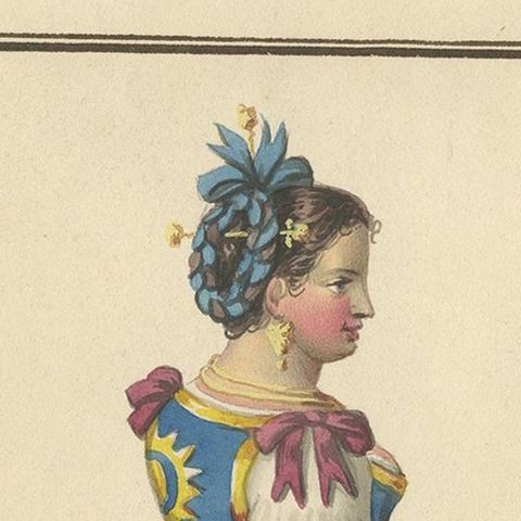 Antique Print of a Woman Harvesting Grapes 'circa 1880', close-up 1