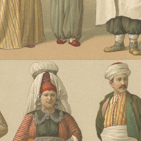 Turkey - Turque - Turkey Antique Chromolithograph Print, Circa 1880, close-up 2