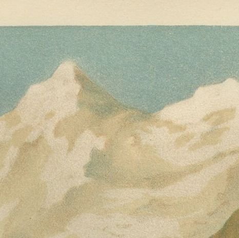 Bharal (Blue Sheep), Antique Himalayan Wildlife Chromolithograph, 1894, close-up 1