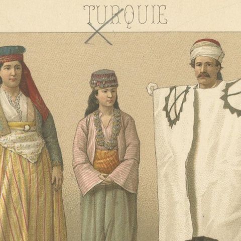 Turkey - Turque - Turkey Antique Chromolithograph Print, Circa 1880, close-up 1