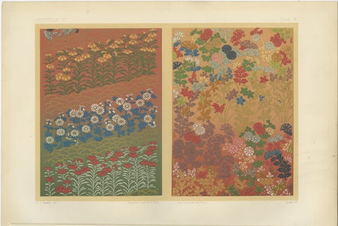 Japanese Garden Flowers in Bloom: Antique Lithograph, 1880s, view 2