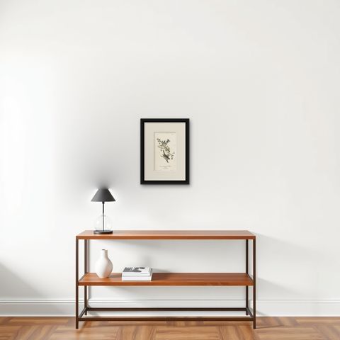 Antique Bird Print of the Canada Bunting by Audubon, c.1840, shown framed on a wall