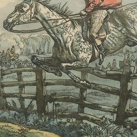 Antique Print 'Half a Crown, You Dont Clear It!!!' by H. Alken, close-up 2