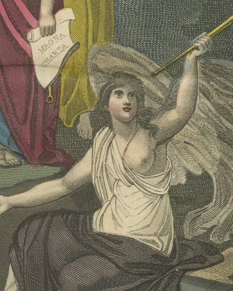 Britannia Crowned by Victory with Fame and the British Lion, 1816, close-up 2