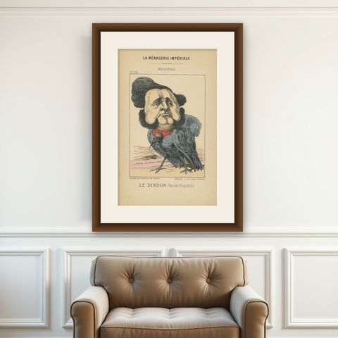 Imperial Menagerie: Maupas - The Turkey (Vanity - Stupidity), 1870, shown framed on a wall