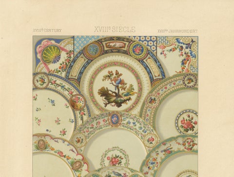 Rococo Ceiling Ornament, 18th-Century Floral and Bird Medallions, Plate XCVIII, close-up 2