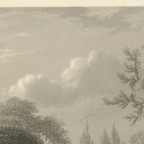 Original Antique Print of Deer Hunting, close-up 1