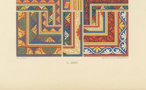 Byzantine Decorative Borders & Motifs, Geometric & Floral, Plate XXXIV, ca.1890, close-up 1