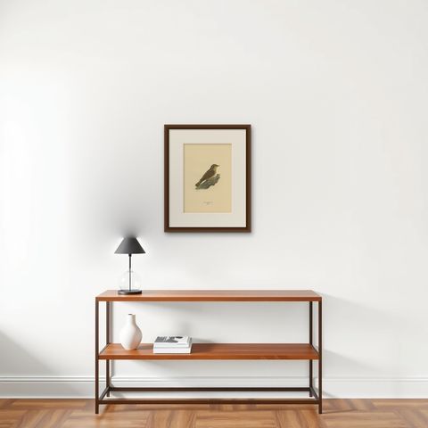 Antique Bird Print of the Eurasian Wryneck by Von Wright, 1927, shown framed on a wall